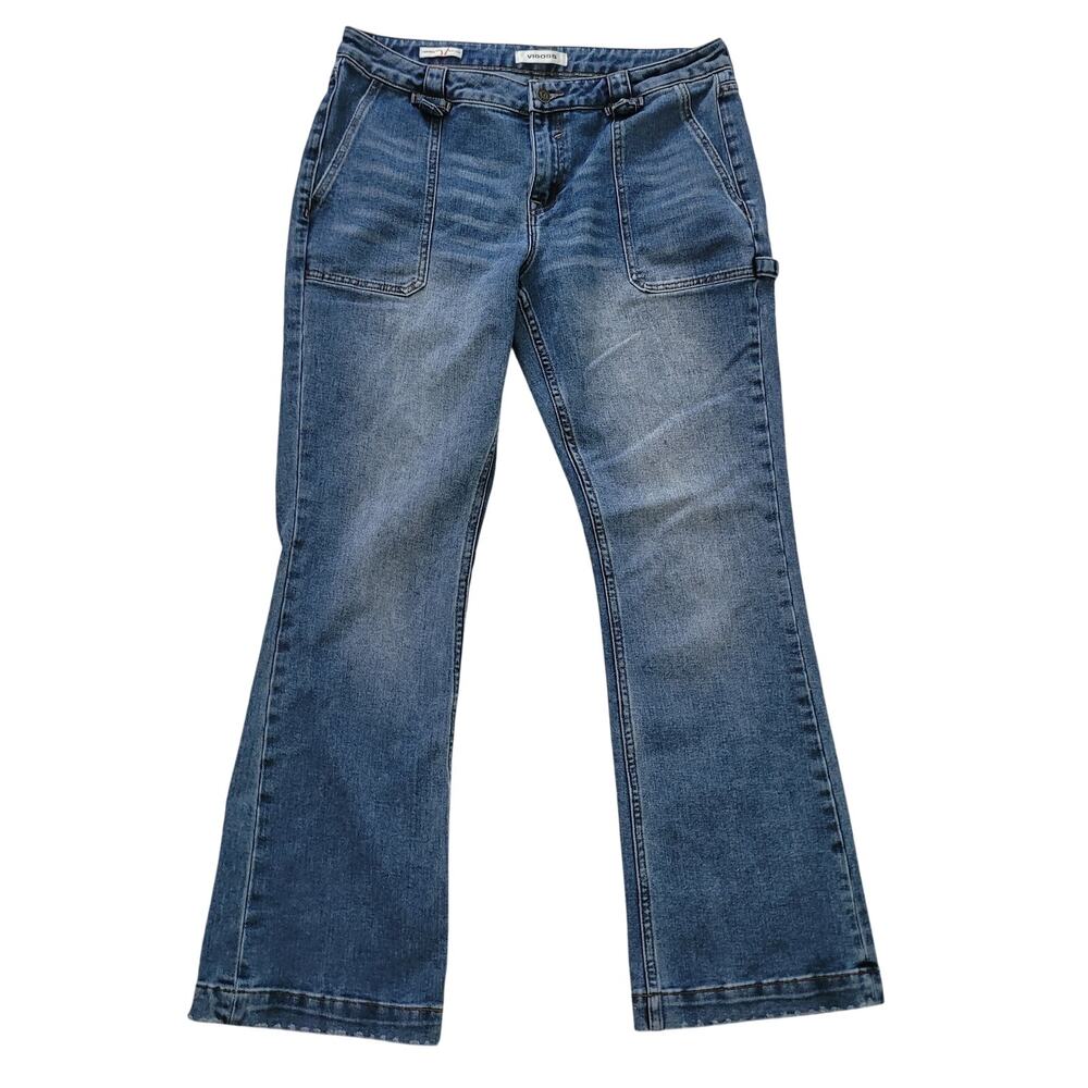 Vigoss Size 29 Carpenter Bootcut Medium Wash Jeans Utility Pockets Casual Denim
